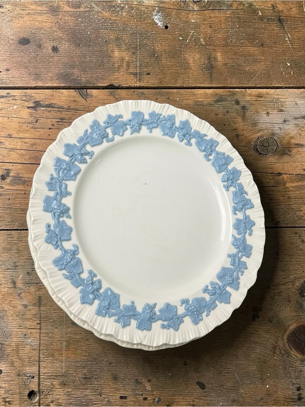 Vintage Blue Embossed Queen’s Ware Plates Set of 3 – Wedgwood & Wedgwood & Co.